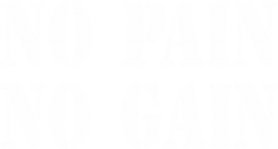  Ƴ   V-  No pain no gain logo