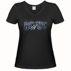 Жіноча футболка з V-подібним вирізом AC/DC Logo