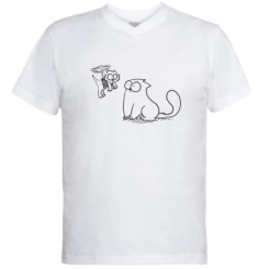 Чоловічі футболки з V-подібним вирізом Два кота