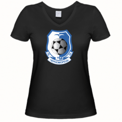 Купити Жіноча футболка з V-подібним вирізом ФК Чорноморець Одеса