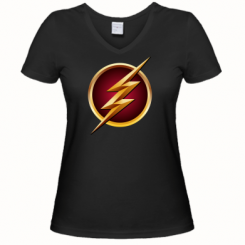 Жіноча футболка з V-подібним вирізом Flash Logo Art