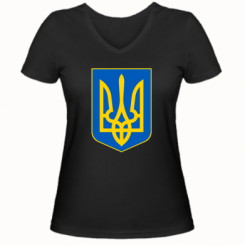 Купити Жіноча футболка з V-подібним вирізом Герб неньки-України