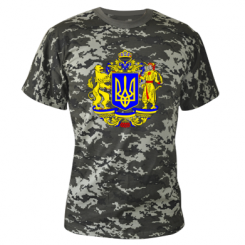 Камуфляжная футболка Герб Украины полноцветный