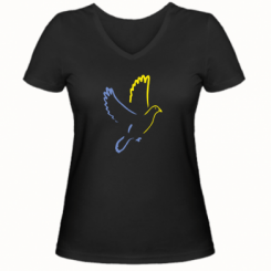 Жіноча футболка з V-подібним вирізом Голуб миру