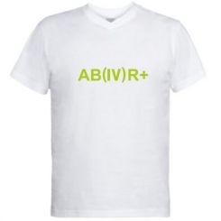 Чоловіча футболка з V-подібним вирізом Група крові (4) АВ +