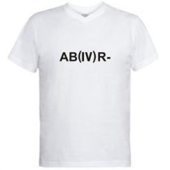 Чоловіча футболка з V-подібним вирізом Група крові (4) АВ-