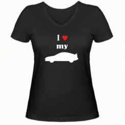 Купити Жіноча футболка з V-подібним вирізом I love my car