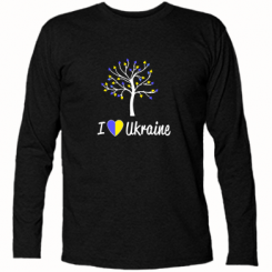 Футболка з довгим рукавом I love Ukraine дерево