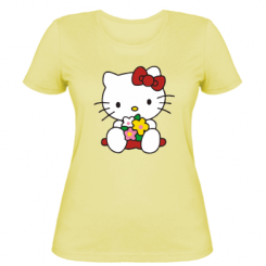 Жіноча футболка Kitty з букетиком
