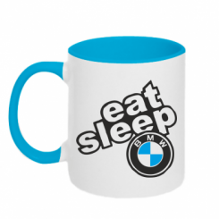 Кружка двокольорова Eat, sleep, BMW
