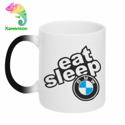 Кружка-хамелеон Eat, sleep, BMW