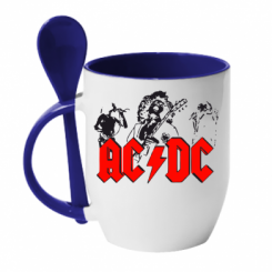 Кружка з керамічною ложкою AC DC