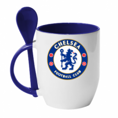 Кружка з керамічною ложкою FC Chelsea