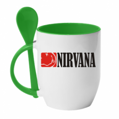 Кружка з керамічною ложкою Nirvana смайл