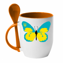 Кружка з керамічною ложкою Український метелик