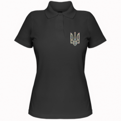 Жіноча футболка поло Квітучий герб України