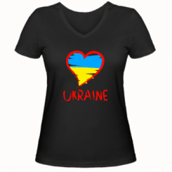Жіноча футболка з V-подібним вирізом Love Ukraine