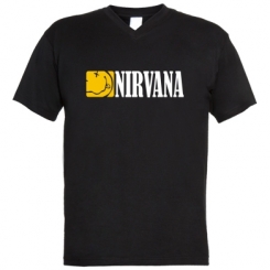 Купити Чоловічі футболки з V-подібним вирізом Nirvana смайл