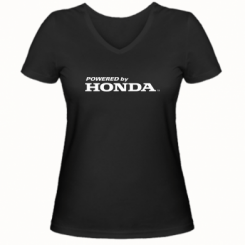 Жіноча футболка з V-подібним вирізом Powered by HONDA
