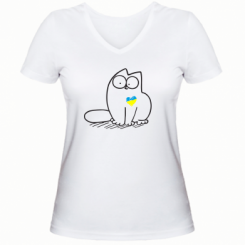 Жіноча футболка з V-подібним вирізом Типовий український кіт