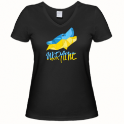 Жіноча футболка з V-подібним вирізом Ukrainian Wolf